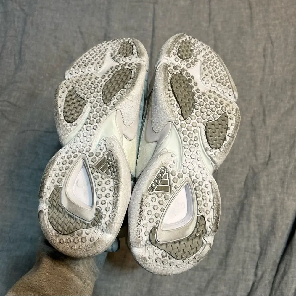 Adidas Impact FLX White Silver Metallic Turf Training Sneakers Shoes Size 7.5
